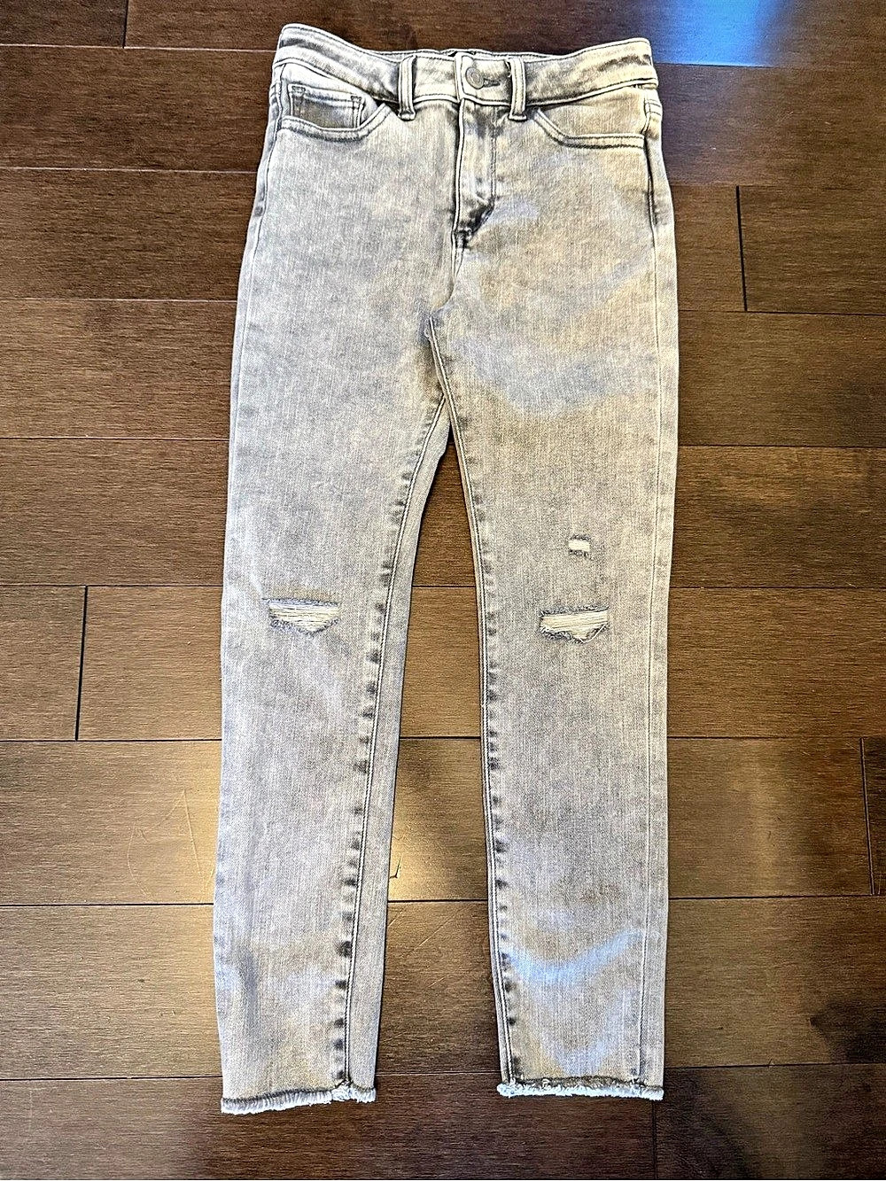 Gap 10 Stretch High Rise Ankle Jegging Distressed Gray Ankle Jeans Waist 10